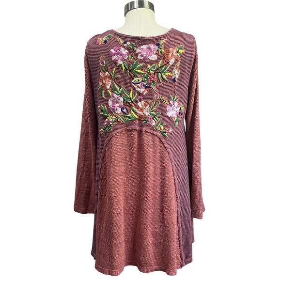 Soft Surroundings Pink Cowl Neck Knit Sweater Dress Size Large Boho Chic - Picture 2 of 10